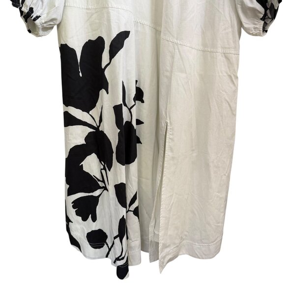 Jo Faulkner x Maeve Asymmetric Floral Midi Shirt Dress White 3X Lagom Lagenlook - Picture 4 of 8
